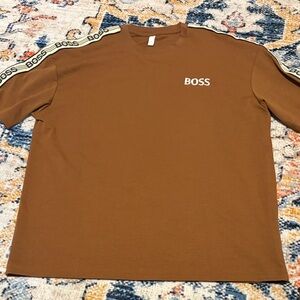 Brown BOSS Style Logo T-Shirt Men’s Size L Streetwear